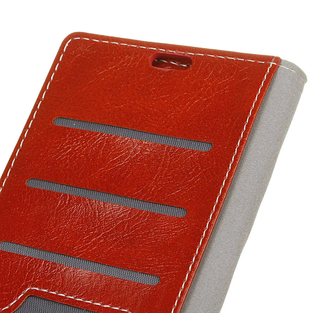Retro Crazy Horse PU Leather Wallet Stand Cover Shell for Samsung Galaxy S10e - Red - 5