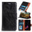 Textured Split Leather Wallet Magnetic Case for Samsung Galaxy S10 Plus - Black - 1