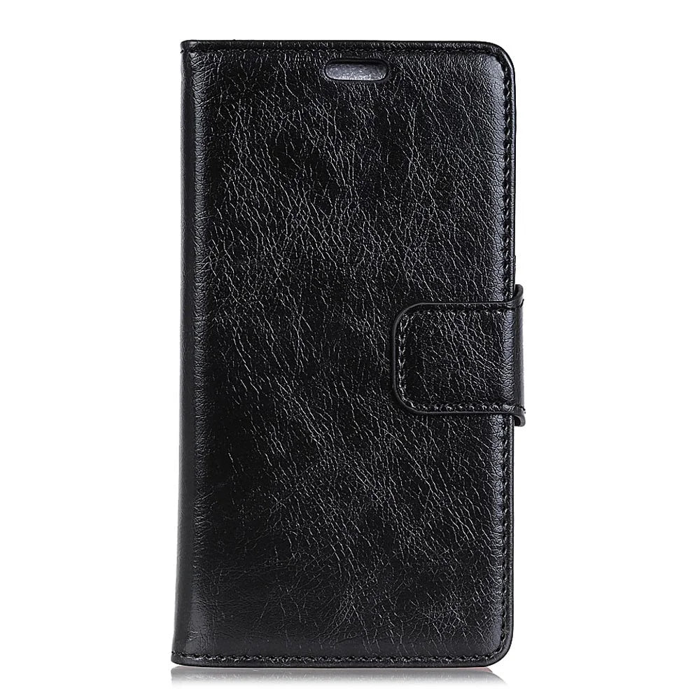 Textured Split Leather Wallet Case for Samsung Galaxy S10 - Black - 2