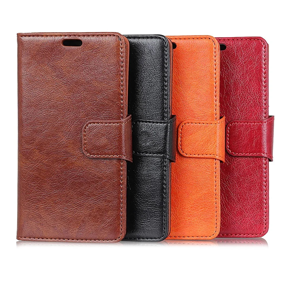 Textured Split Leather Wallet Case for Samsung Galaxy S10 - Black - 7