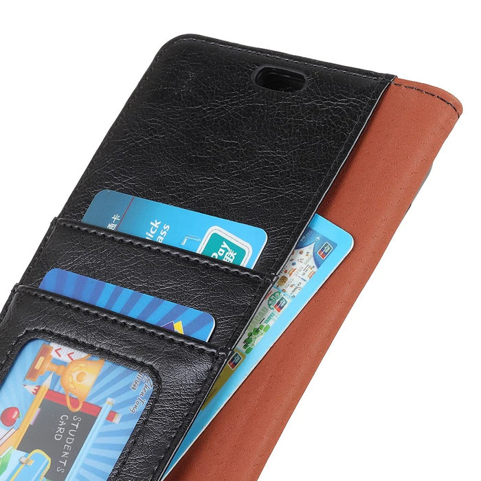 [Nappa Texture] Split Leather Wallet Case for Samsung Galaxy S10e - Black - 6