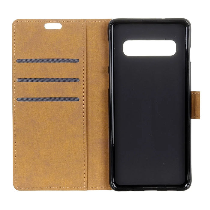 Wallet Stand Leather Protective Phone Case for Samsung Galaxy S10 Plus - Black - 2