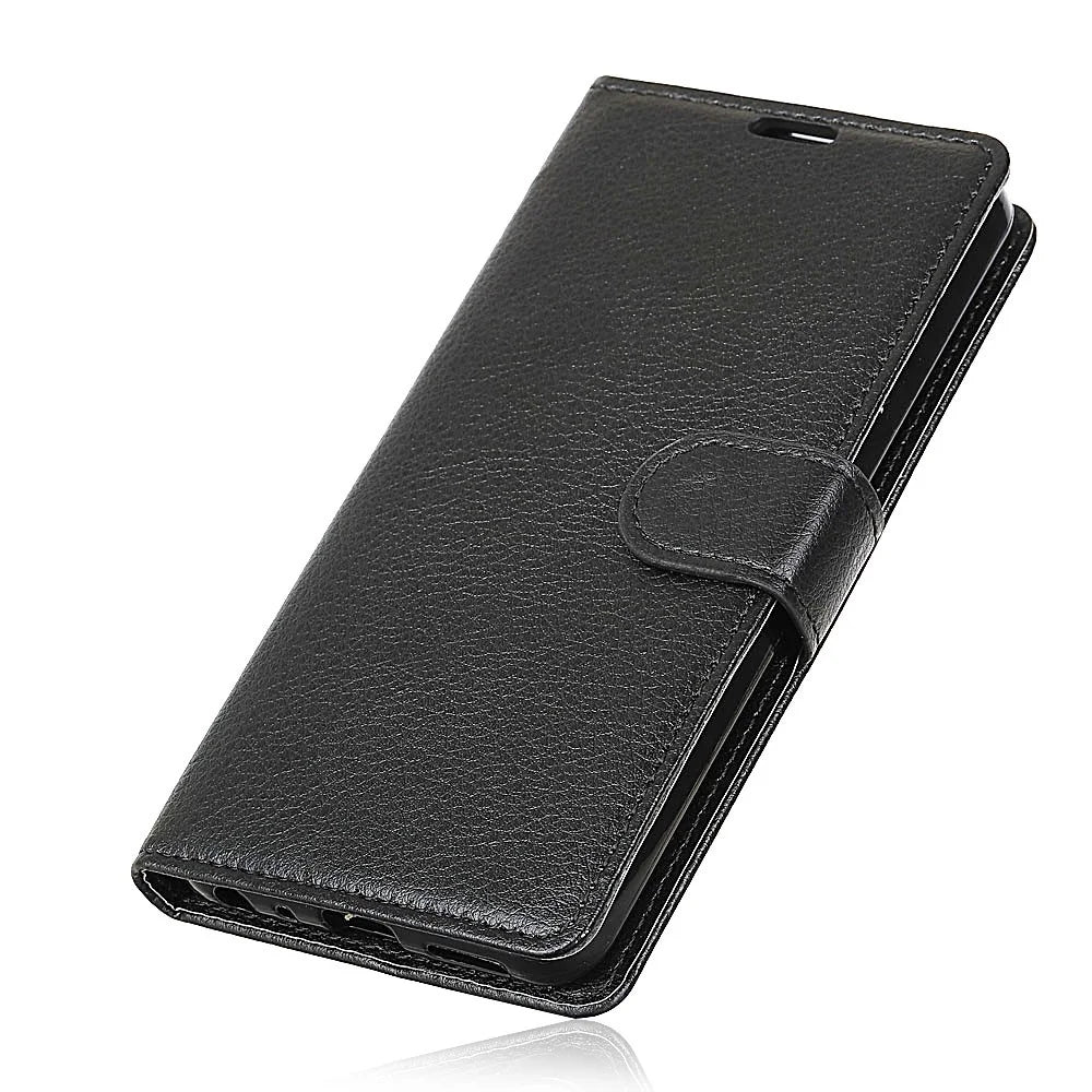 Litchi Texture Leather Wallet Stand Flip Case for Samsung Galaxy S10 Plus - Black - 2