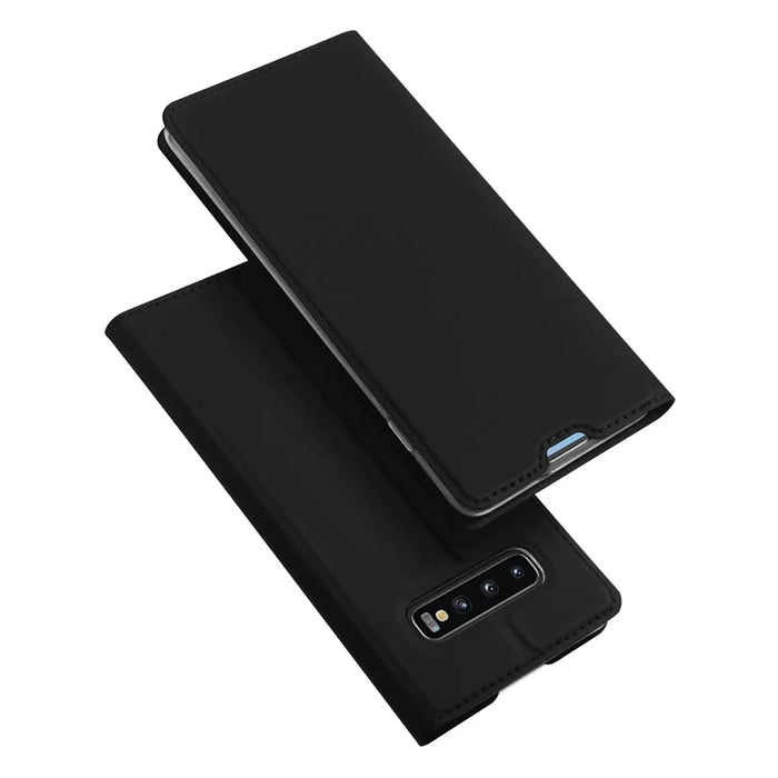 DUX DUCIS Skin Pro Series Card Storing Function Phone Leather Stand Cover for Samsung Galaxy S10 - Black - 1