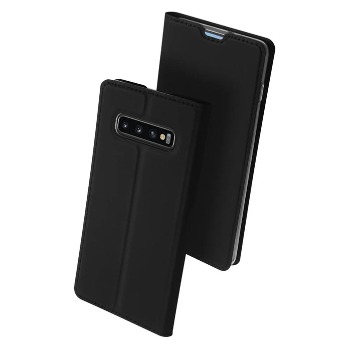 DUX DUCIS Skin Pro Series Card Storing Function Phone Leather Stand Cover for Samsung Galaxy S10 - Black - 2