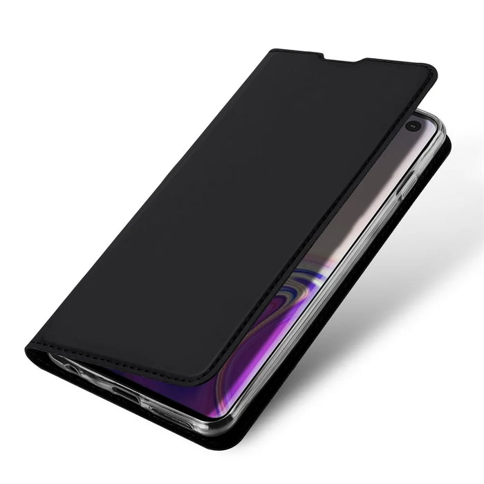DUX DUCIS Skin Pro Series Card Storing Function Phone Leather Stand Cover for Samsung Galaxy S10 - Black - 4