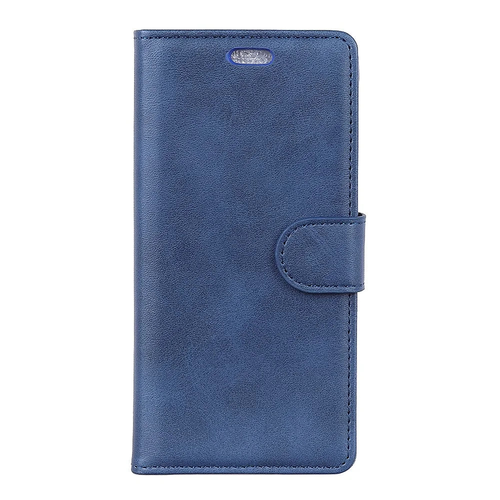 For Samsung Galaxy S10 Matte PU Leather Wallet Magnetic Cellphone Case - Blue - 2