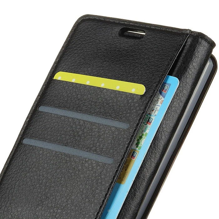 Litchi Texture Leather Wallet Protective Case for Samsung Galaxy S10 4G - Black - 3