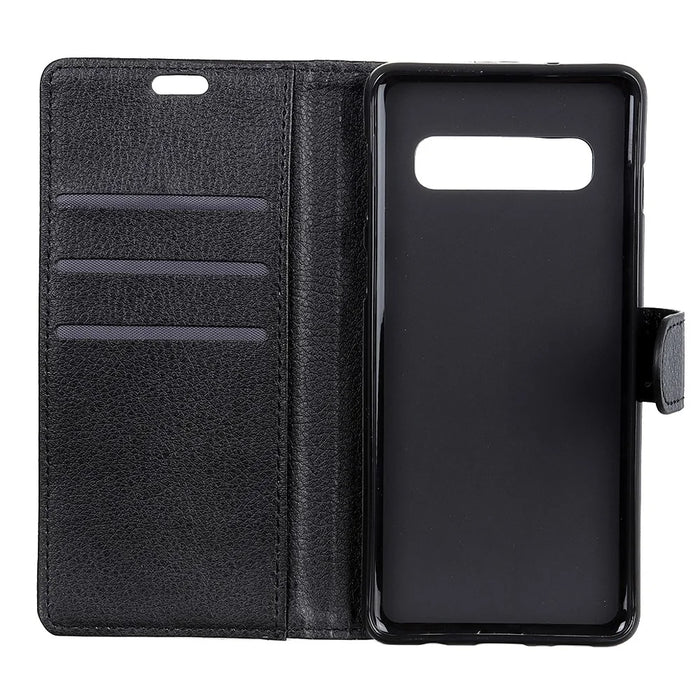 Litchi Texture Leather Wallet Protective Case for Samsung Galaxy S10 4G - Black - 5