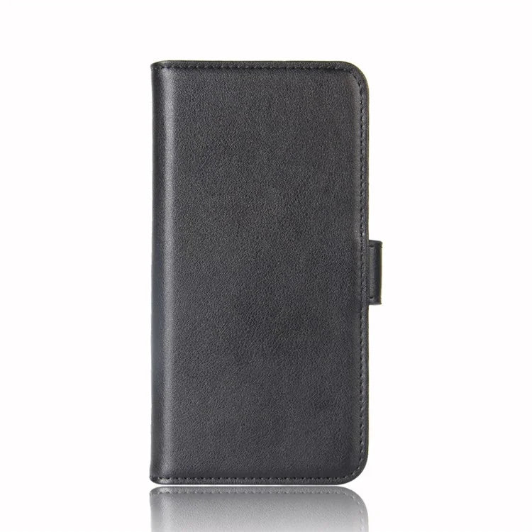 For Samsung Galaxy S10 Plus Phone Cases Genuine Split Leather Wallet Mobile Cover Stand - Black - 3