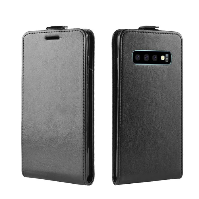 Crazy Horse Vertical Flip Leather Card Holder Case for Samsung Galaxy S10 - Black - 2