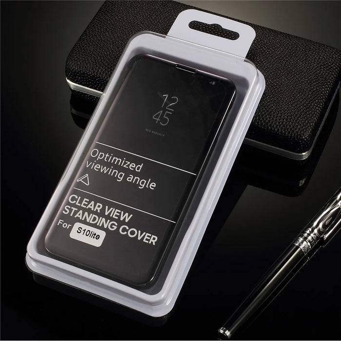 For Samsung Galaxy S10e Flip Leather Cover with Stand Full Body Protective Phone Case - Black - 7