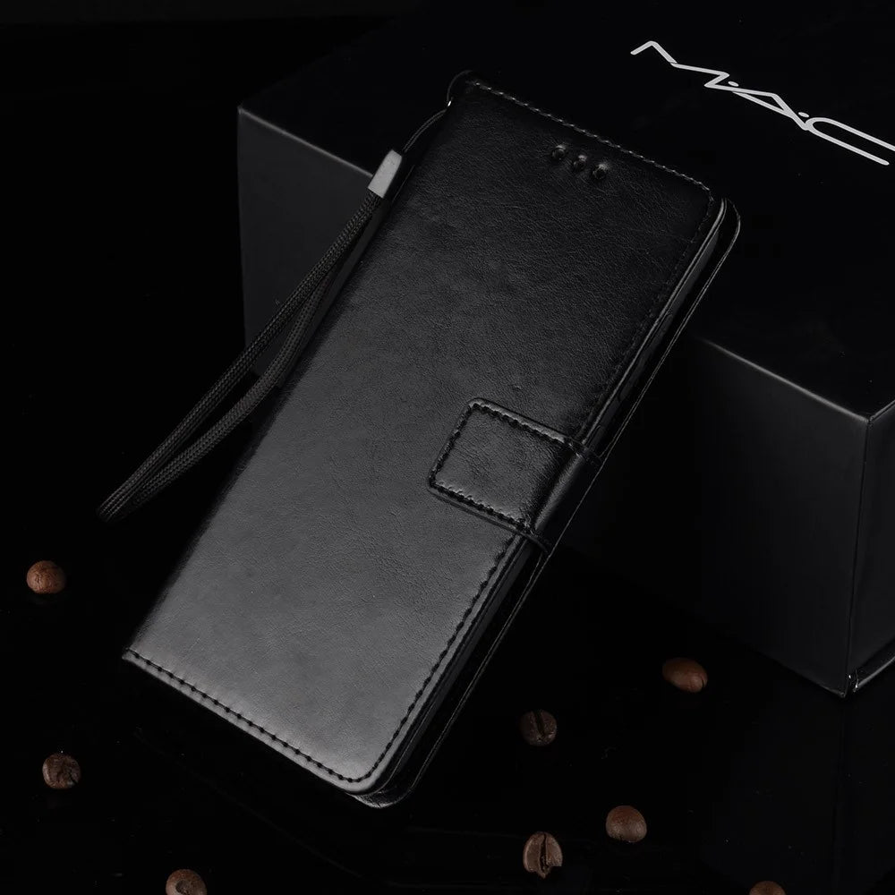 Crazy Horse Leather Wallet Cover for Samsung Galaxy A9 (2018) / A9 Star Pro / A9s - Black - 3