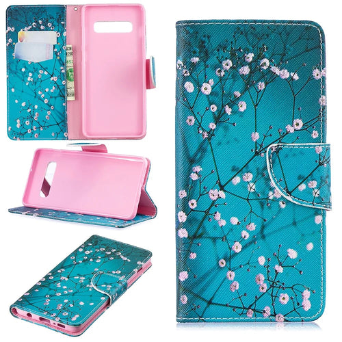 Pattern Printing PU Leather Protection Cell Phone Case for Samsung Galaxy S10 Plus - Wintersweet - 1
