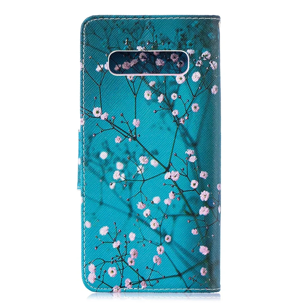 Pattern Printing PU Leather Protection Cell Phone Case for Samsung Galaxy S10 Plus - Wintersweet - 3