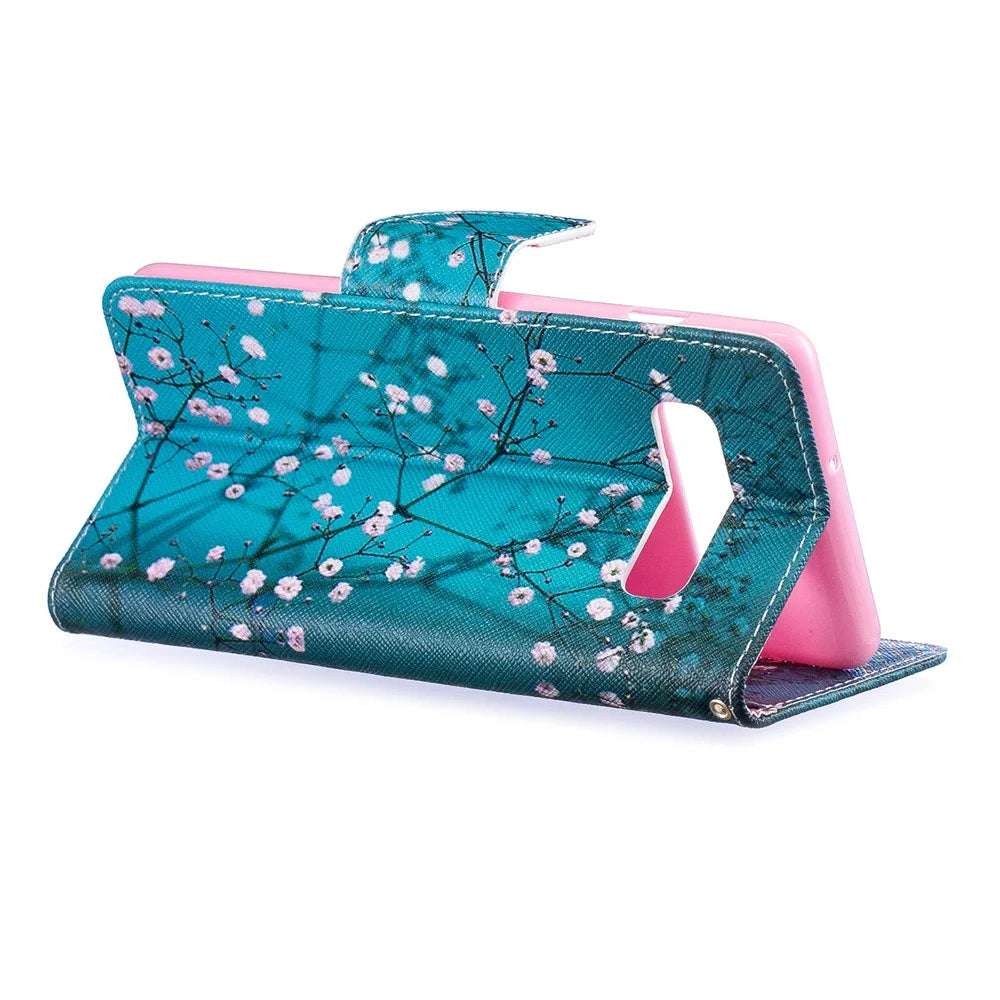 Pattern Printing PU Leather Protection Cell Phone Case for Samsung Galaxy S10 Plus - Wintersweet - 4