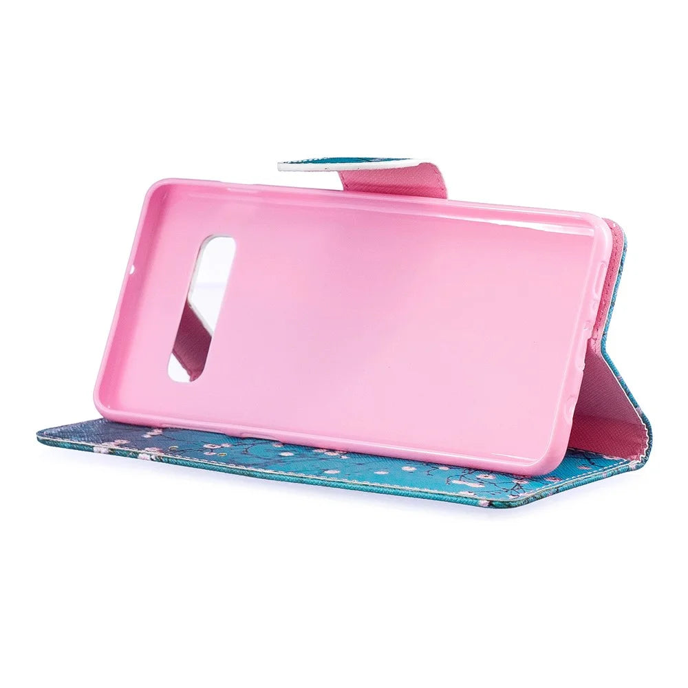Pattern Printing PU Leather Protection Cell Phone Case for Samsung Galaxy S10 Plus - Wintersweet - 5