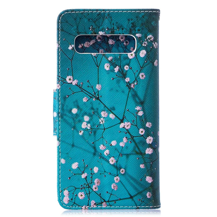 Pattern Printing PU Leather Protective Cover for Samsung Galaxy S10 - Wintersweet - 3