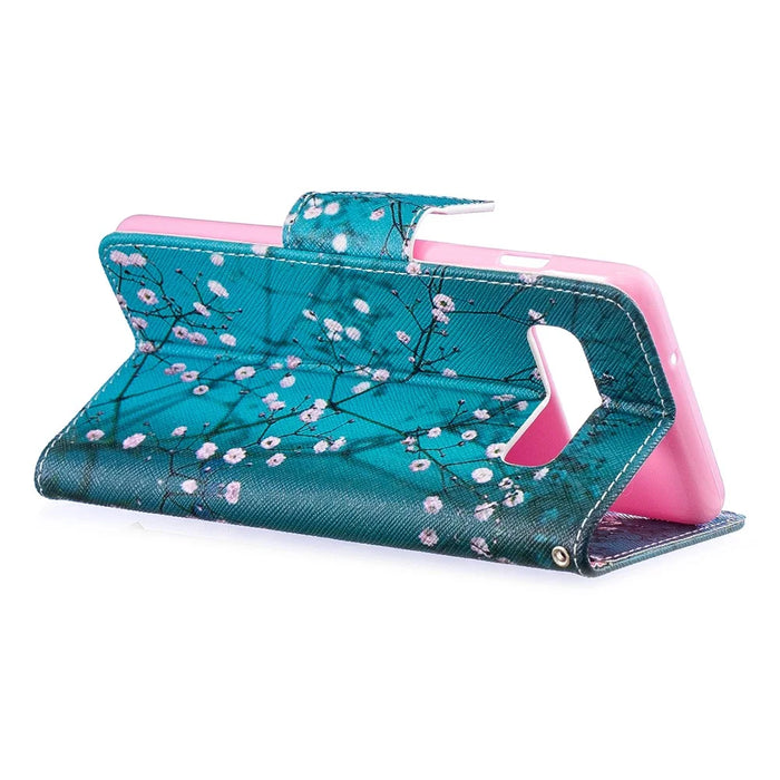 Pattern Printing PU Leather Protective Cover for Samsung Galaxy S10 - Wintersweet - 4