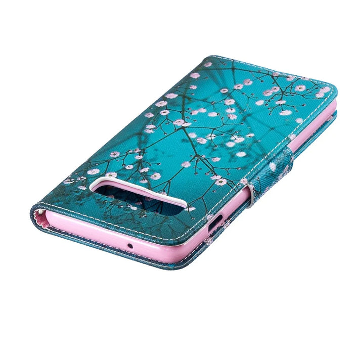 Pattern Printing PU Leather Protective Cover for Samsung Galaxy S10 - Wintersweet - 7