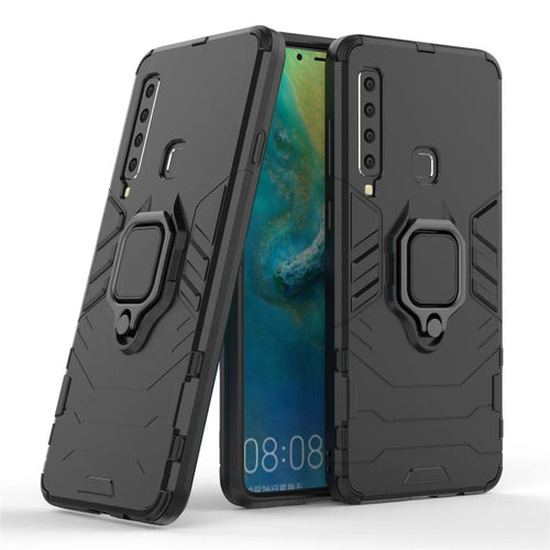 Cool Guard Ring Holder Kickstand PC TPU Hybrid Case for Samsung Galaxy A9 (2018) / A9 Star Pro / A9s - Black - 1