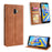 Vintage Style Leather Auto-absorbed Wallet Case for Samsung Galaxy J6+ - Brown - 1