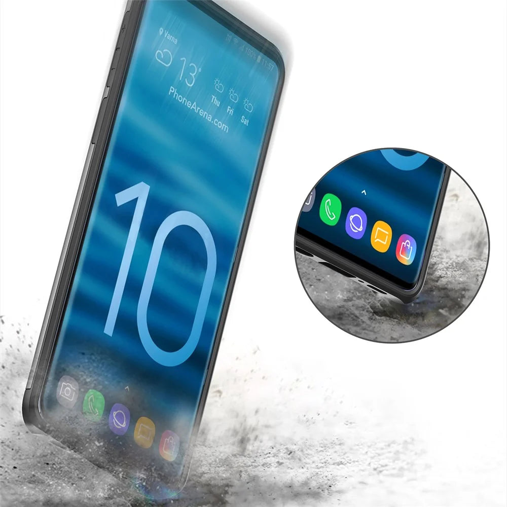 For Samsung Galaxy S10 Slide Card Holder Hybrid PC + TPU Phone Case - Silver - 5