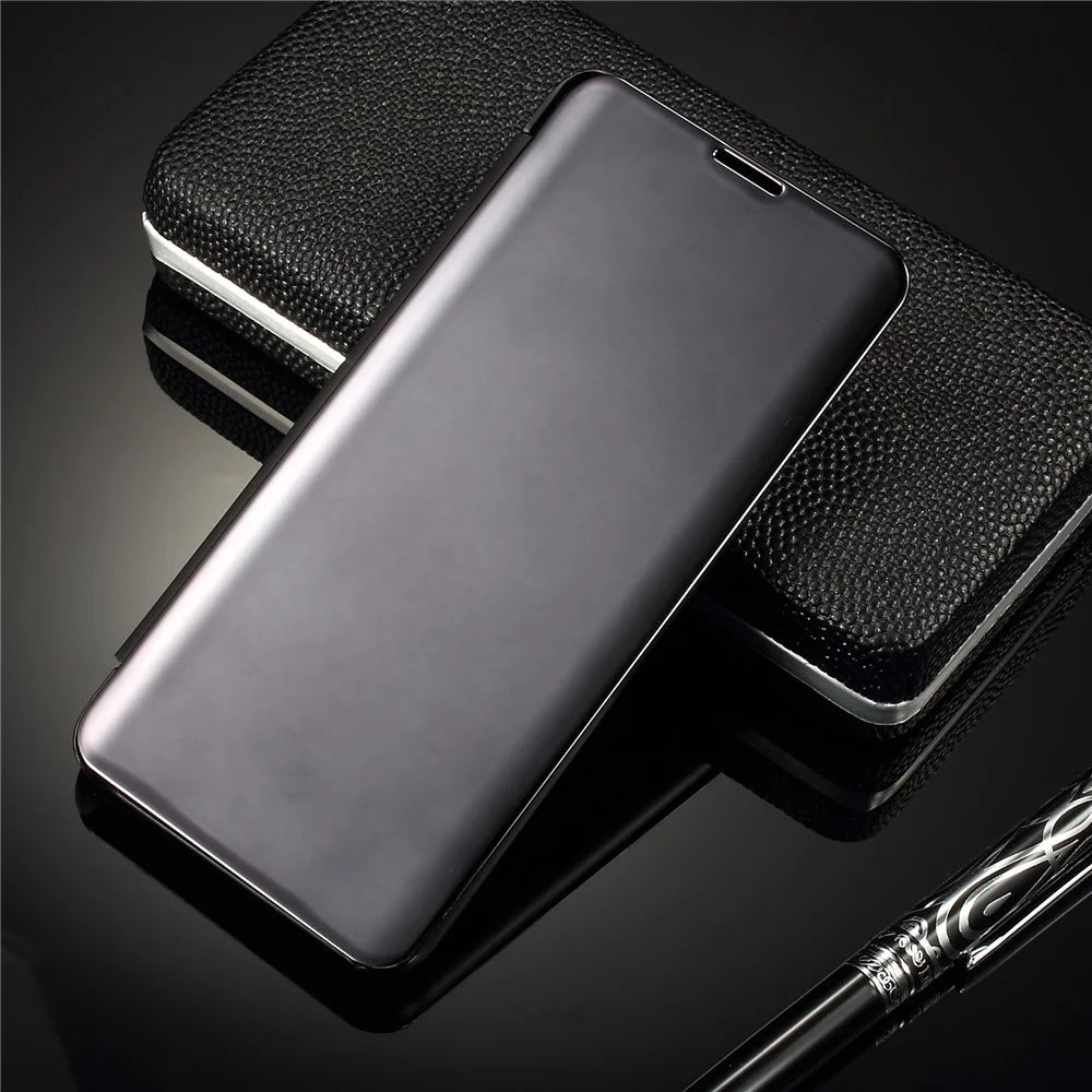 For Samsung Galaxy S10 Plus Flip Leather Cover with Stand Full Body Protective Phone Case - Black - 1