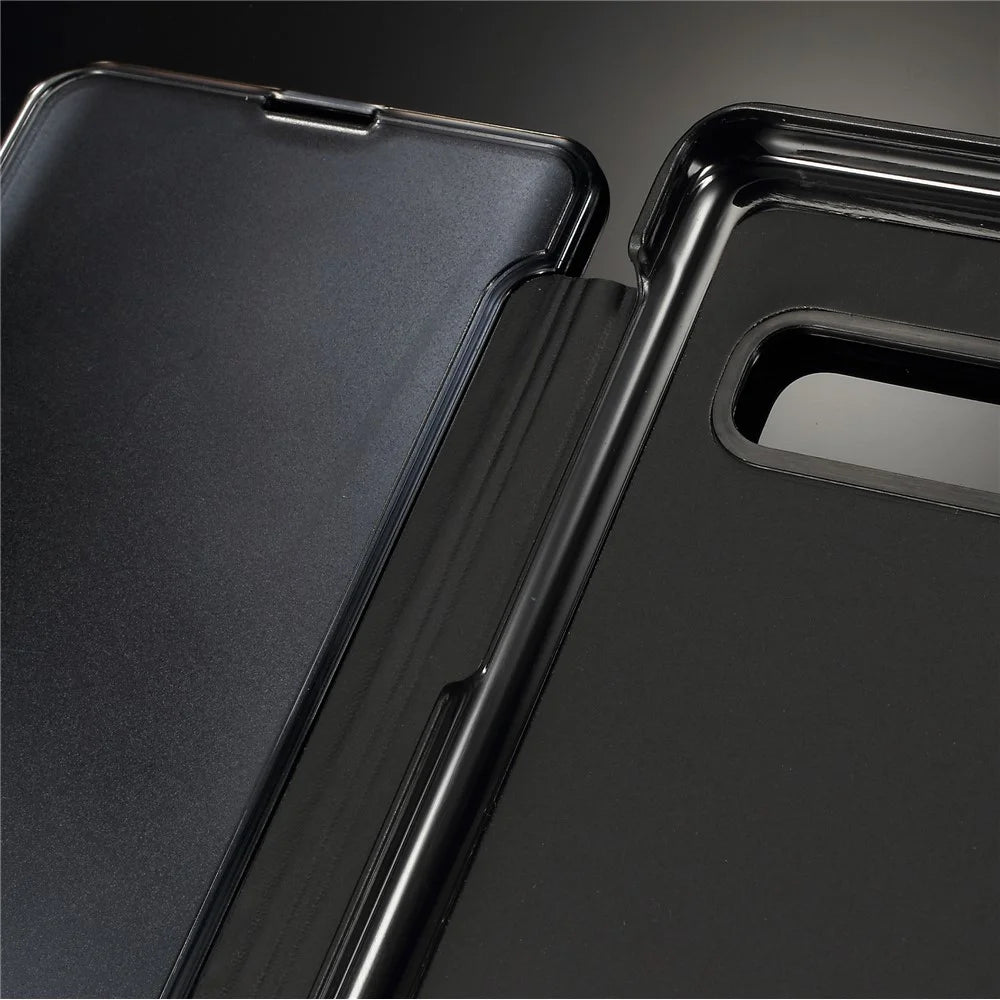 For Samsung Galaxy S10 Plus Flip Leather Cover with Stand Full Body Protective Phone Case - Black - 5