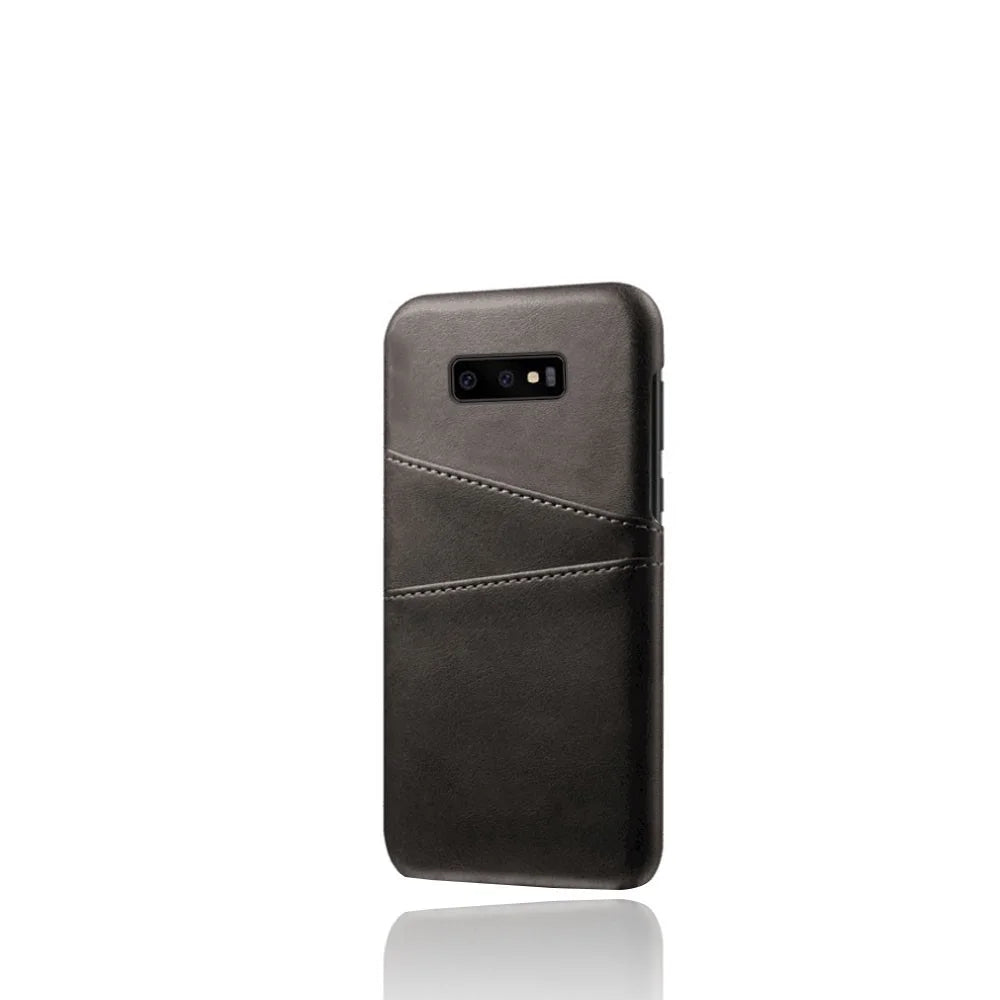 For Samsung Galaxy S10e Dual Card Slots Case PU Leather Coated PC Casing - Black - 4