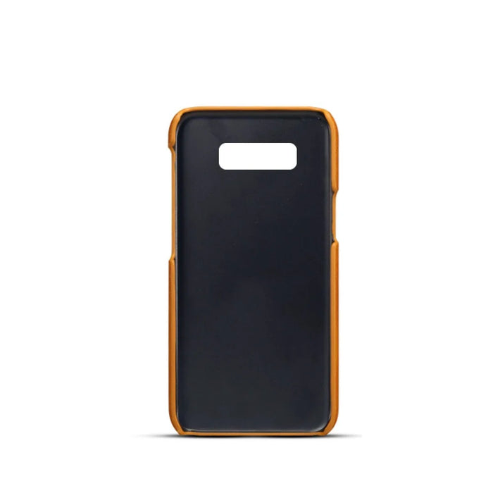 Dual Card Slots PU Leather Coated PC Hard Case for Samsung Galaxy S10 - Orange - 2
