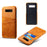 Dual Card Slots PU Leather Coated PC Hard Case for Samsung Galaxy S10 - Orange - 5