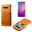 For Samsung Galaxy S10 Plus Dual Card Slots Case Crazy Horse PU Leather Coated PC Case - Orange - 1
