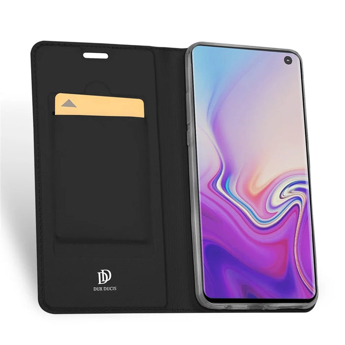 DUX DUCIS Skin Pro Series Stand Function TPU Inner Case + PU Leather Flip Case for Samsung Galaxy S10e - Black - 3