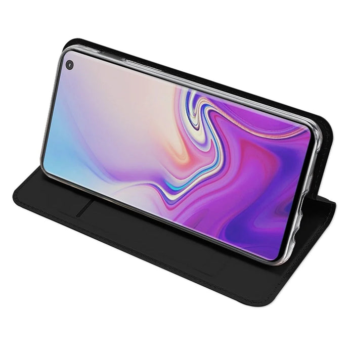 DUX DUCIS Skin Pro Series Stand Function TPU Inner Case + PU Leather Flip Case for Samsung Galaxy S10e - Black - 5