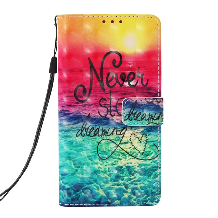 Pattern Print PU Leather Stand Magnetic Casing for Samsung Galaxy S10 Plus - Never Stop Dreaming - 2