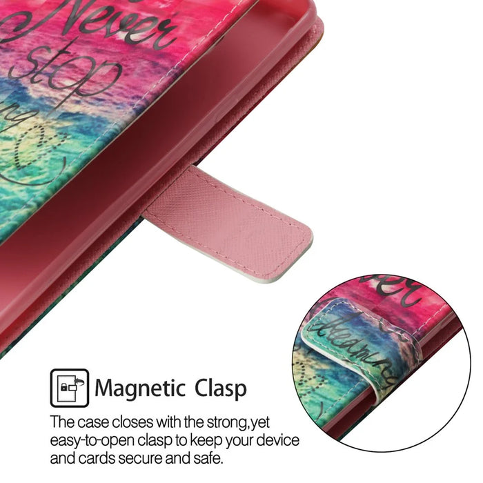 Pattern Print PU Leather Stand Magnetic Casing for Samsung Galaxy S10 Plus - Never Stop Dreaming - 5
