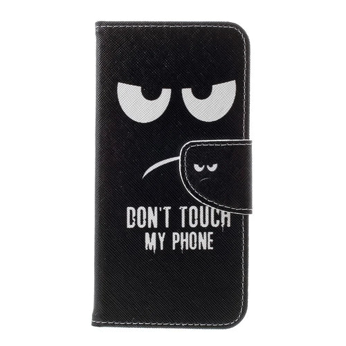 Pattern Printing Cross Texture PU Leather Wallet Case for Samsung Galaxy S10e - Do not Touch My Phone - 1