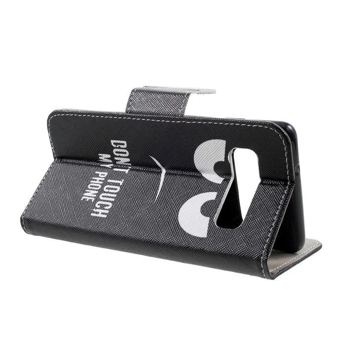 Pattern Printing Cross Texture Leather Wallet Case for Samsung Galaxy S10 Plus - Do not Touch My Phone - 4