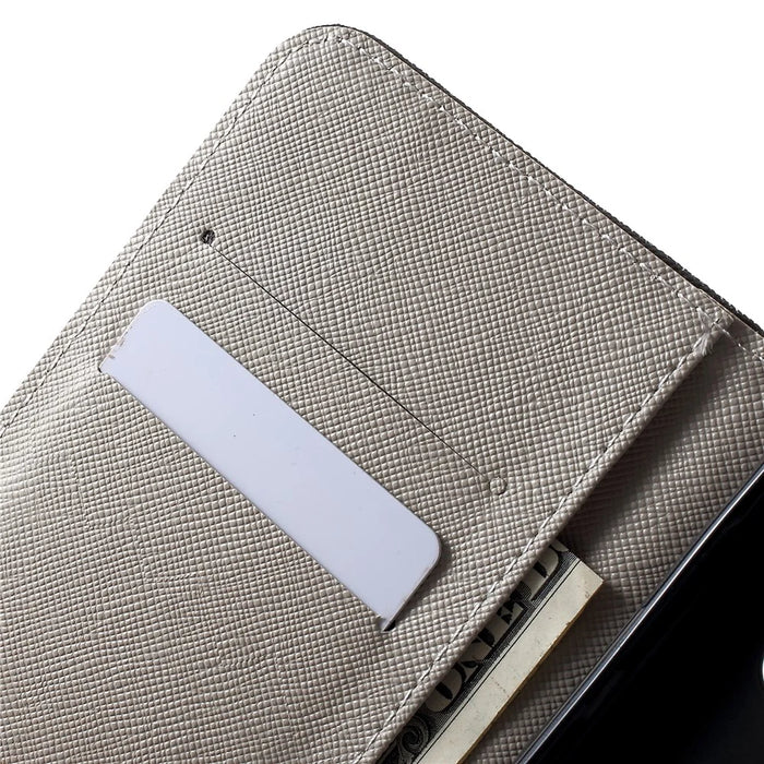 Cross Texture Patterned Leather Wallet Case for Samsung Galaxy S10 - Do Not Touch My Phone - 7