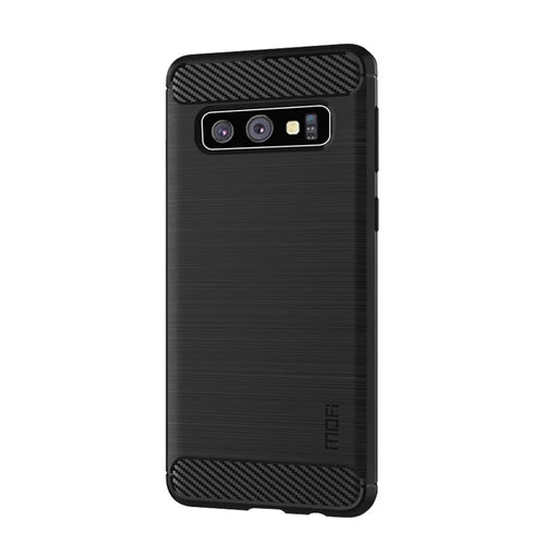 MOFI Carbon Fiber Texture Brushed TPU Case for Samsung Galaxy S10 - Black - 1