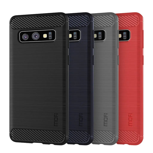 MOFI Carbon Fiber Texture Brushed TPU Case for Samsung Galaxy S10 - Black - 2