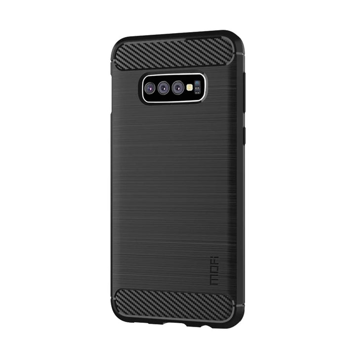MOFI Carbon Fiber Texture Brushed TPU Case for Samsung Galaxy S10e - Black - 1