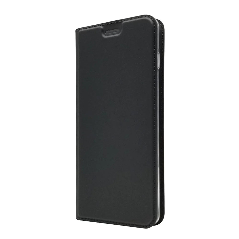 Auto-absorbed Protective Leather Case with Card Holder / Stand for Samsung Galaxy S10 - Black - 2