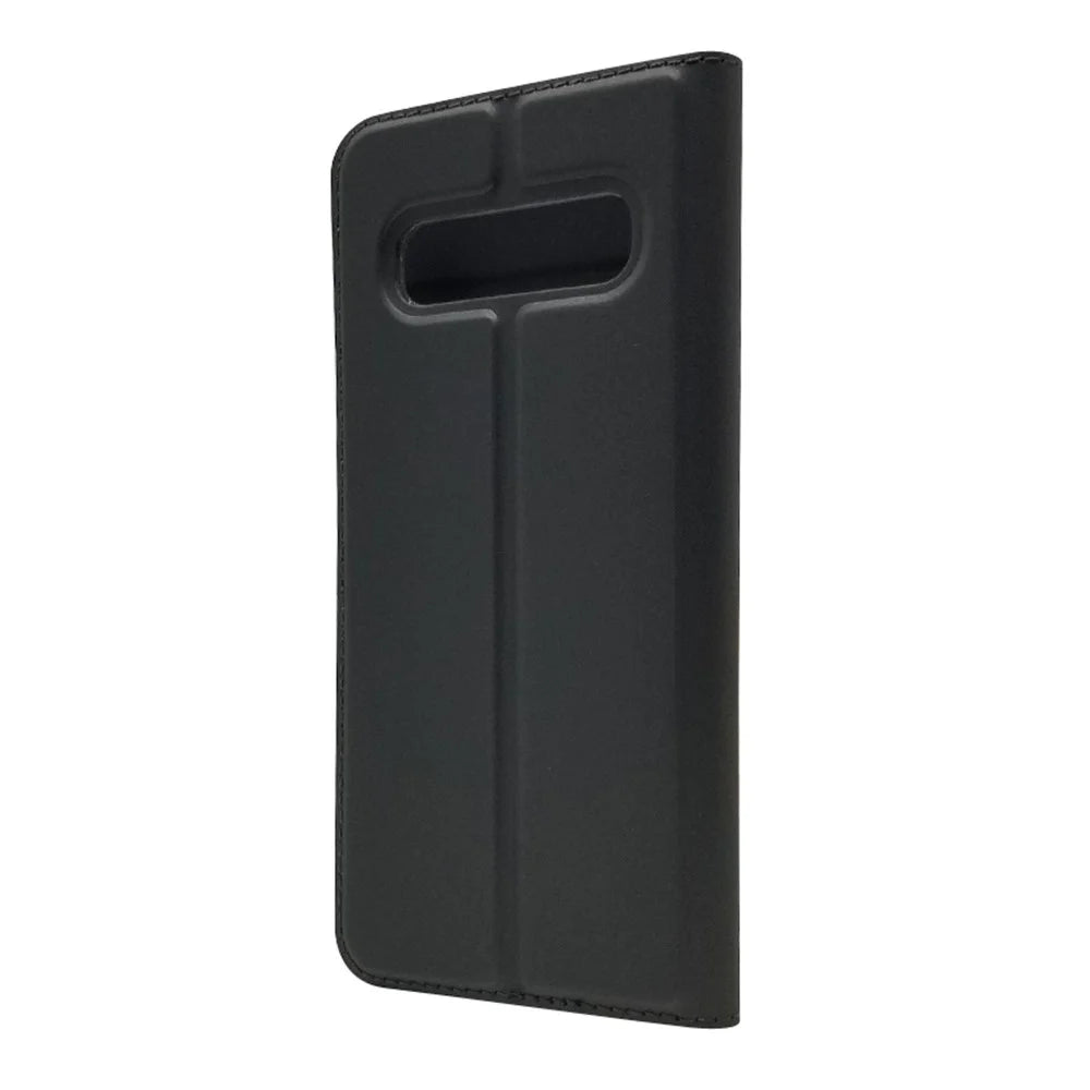 Auto-absorbed Protective Leather Case with Card Holder / Stand for Samsung Galaxy S10 - Black - 3