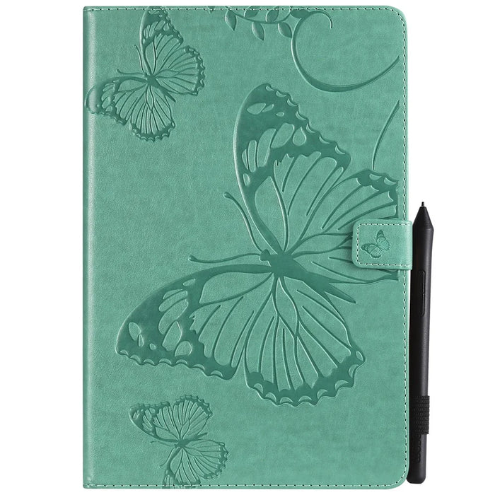 KT Tablet Series-3 [Imprint Butterfly] Stand Leather Tablet Case for Samsung Galaxy Tab S4 10.5 T830 T835 T387 - Cyan - 1