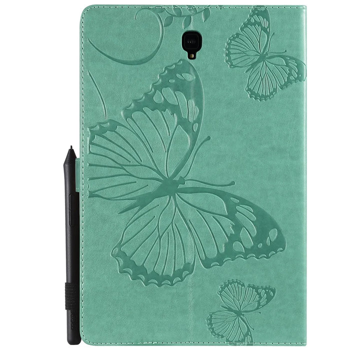 KT Tablet Series-3 [Imprint Butterfly] Stand Leather Tablet Case for Samsung Galaxy Tab S4 10.5 T830 T835 T387 - Cyan - 2