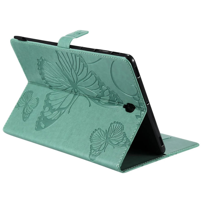 KT Tablet Series-3 [Imprint Butterfly] Stand Leather Tablet Case for Samsung Galaxy Tab S4 10.5 T830 T835 T387 - Cyan - 4
