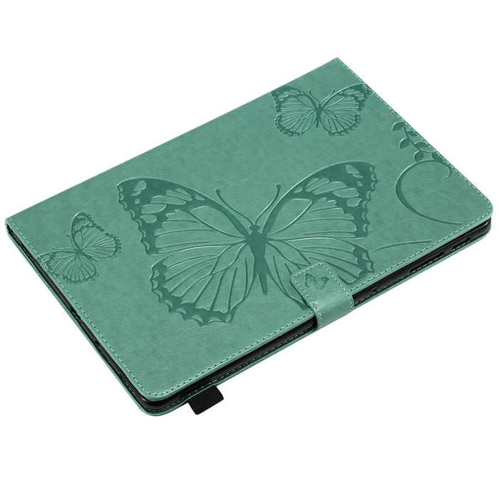 KT Tablet Series-3 [Imprint Butterfly] Stand Leather Tablet Case for Samsung Galaxy Tab S4 10.5 T830 T835 T387 - Cyan - 5