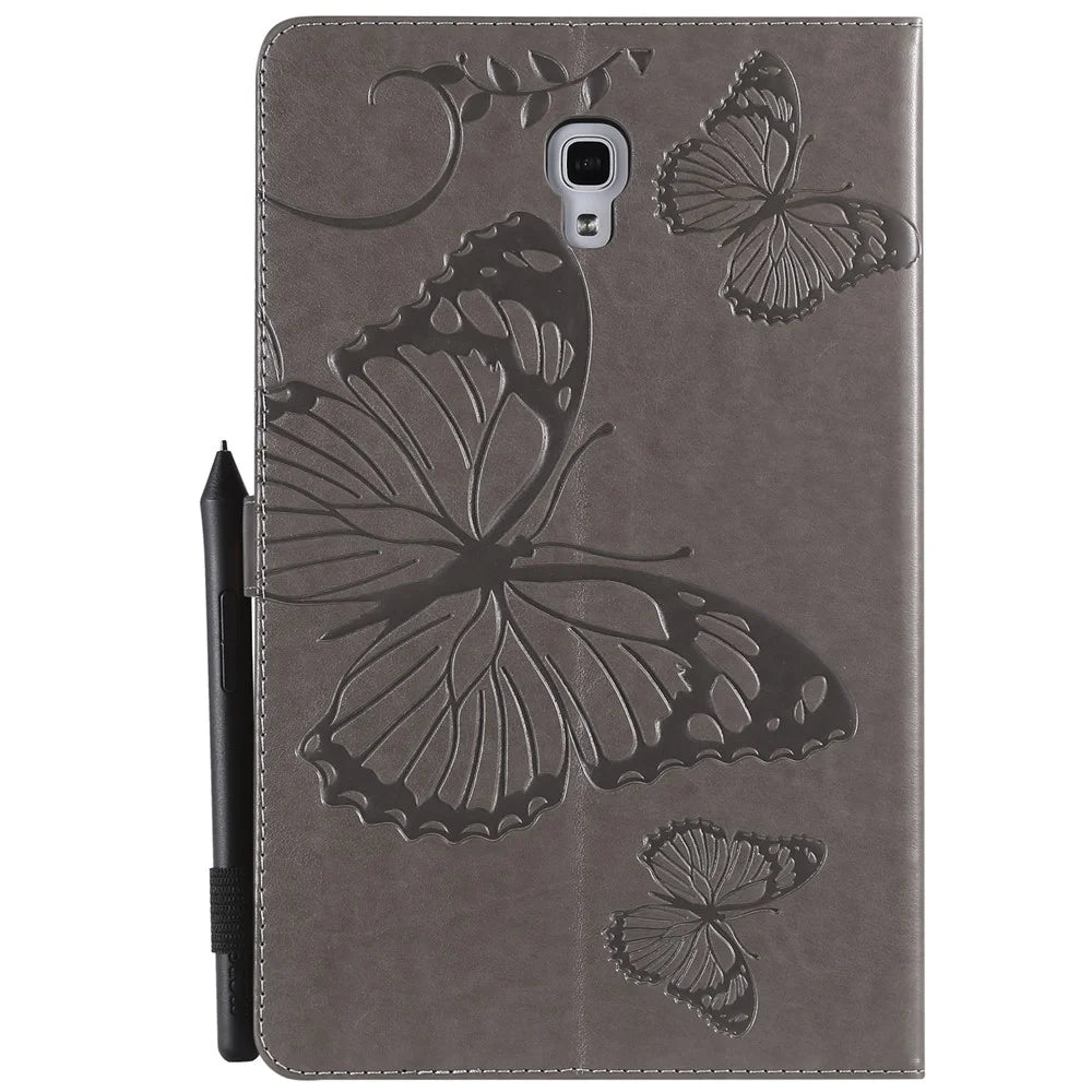 KT Tablet Series-3 Imprint Butterfly Leather Flip Stand Case for Samsung Galaxy Tab A 10.5 (2018) T590 T595 T597 - Grey - 2